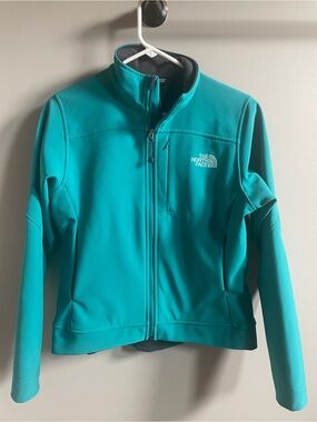 The North Face Gray and Teal Women's Fleece Jacket